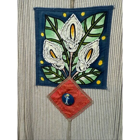 Faith Vintage Women’s maxi dress Neutrals Stripe Relaxed Boho fit size Small - Picture 3 of 7